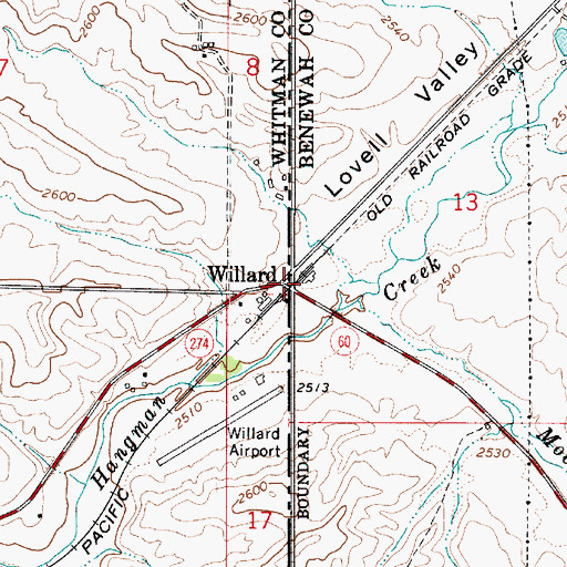 Topographic Map of Willard, ID