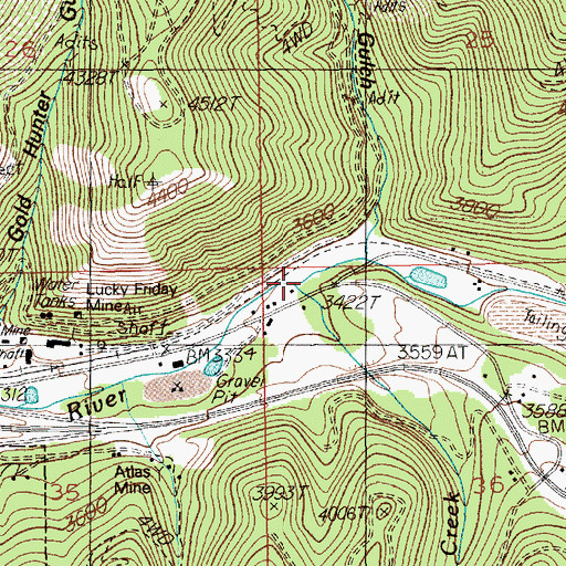 Topographic Map of Willow Creek, ID