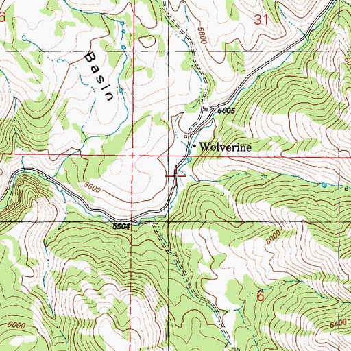 Topographic Map of Wolverine, ID