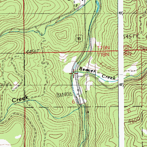 Topographic Map of Woodland, ID