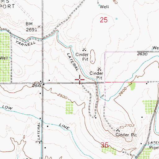 Topographic Map of Yarnell Lateral, ID