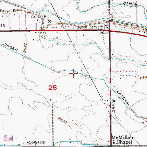 Topographic Map of Zinger Lateral, ID