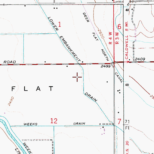 Topographic Map of Lower Embankment Drain, ID