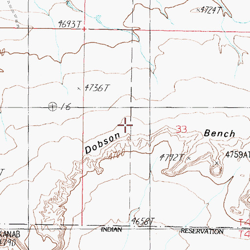 Topographic Map of Dobson Bench, AZ