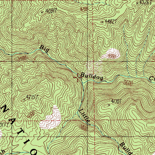 Topographic Map of Little Bulldog Creek, ID