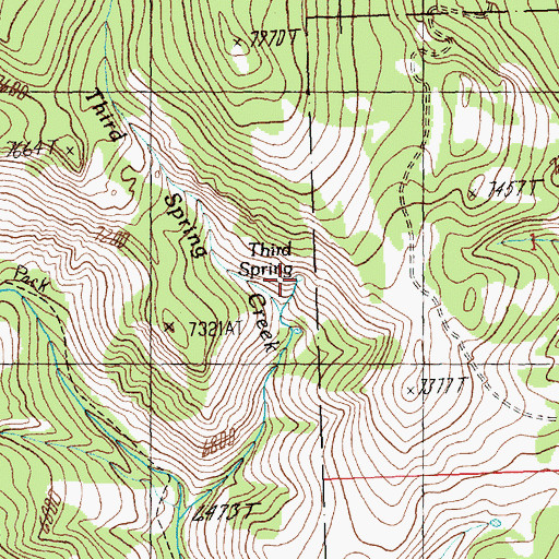 Topographic Map of Third Spring, ID