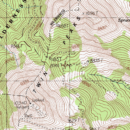 Topographic Map of Lookout Cabin, ID