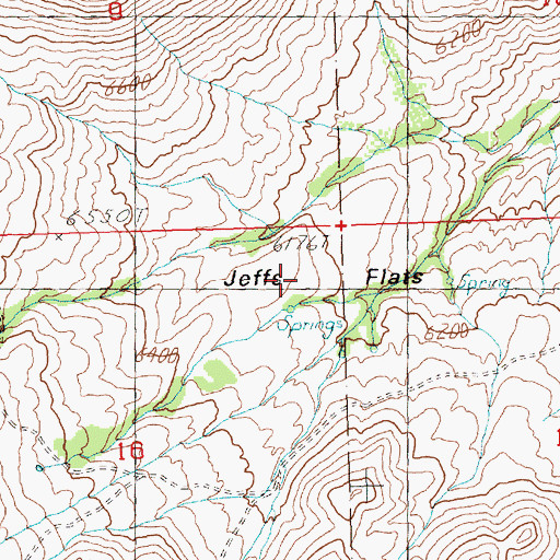 Topographic Map of Jeffs Flats, ID