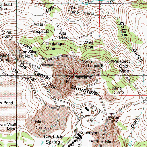 Topographic Map of Sommercamp Pit, ID