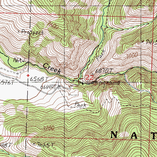 Topographic Map of Big Creek Campground, ID