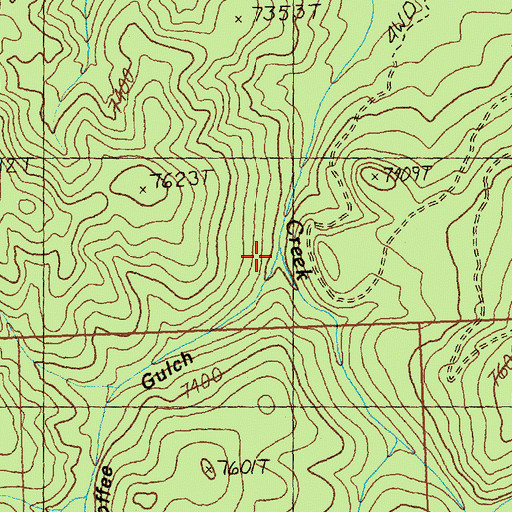 Topographic Map of Coffee Gulch, ID