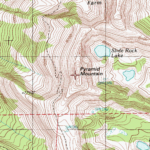 Topographic Map of Pyramid Mountain, ID