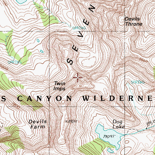 Topographic Map of Twin Imps, ID