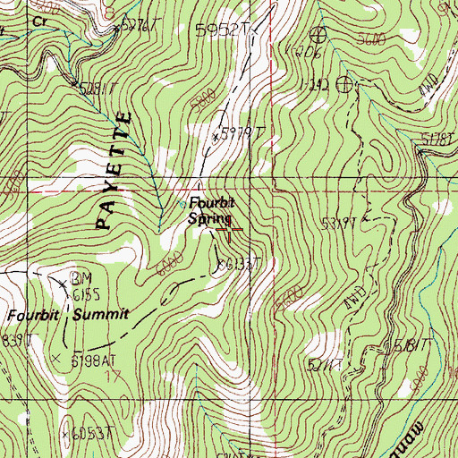 Topographic Map of West Mountains, ID