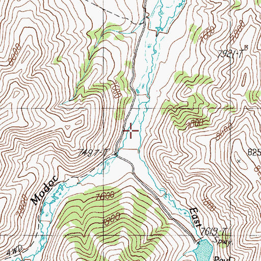 Topographic Map of East Modoc Creek, ID