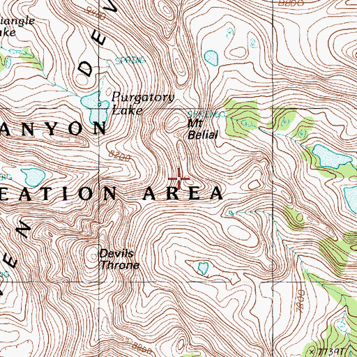 Topographic Map of Mount Belial, ID