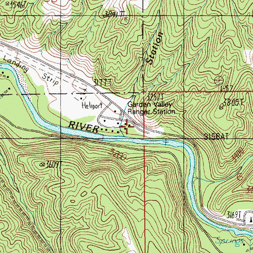 Topographic Map of Garden Valley Work Center, ID