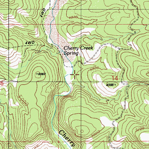 Topographic Map of Tunnel Spring, AZ
