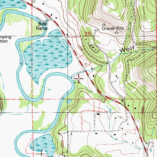 Topographic Map of Saint Maries River Access, ID