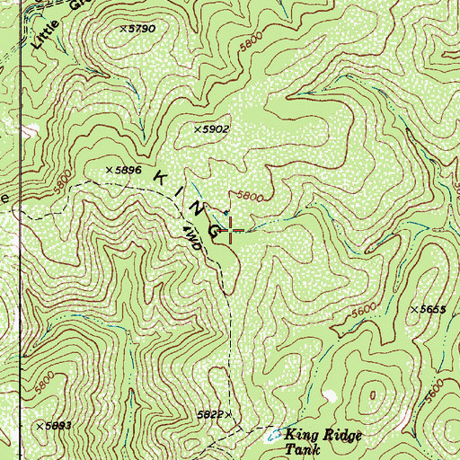 Topographic Map of Twenty Tank, AZ