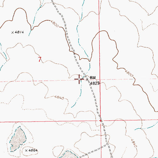 Topographic Map of Inside Desert, ID