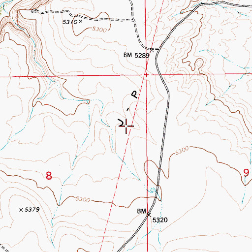 Topographic Map of J-P Desert, ID