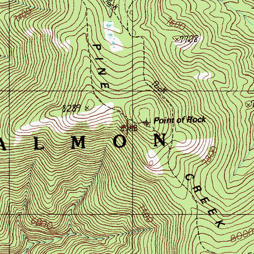 Topographic Map of Point of Rock, ID