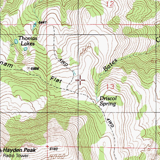 Topographic Map of Driscol Spring, ID