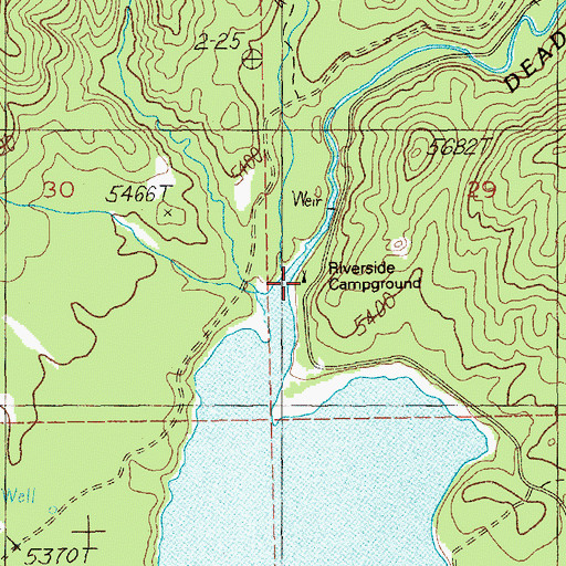 Topographic Map of Riverside Campground, ID
