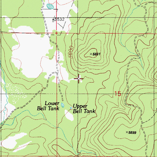 Topographic Map of Upper Bell Tank, AZ