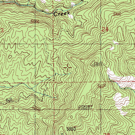Topographic Map of Silver Creek Campground, ID
