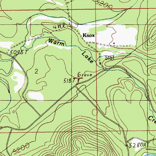 Topographic Map of Klines Grave, ID