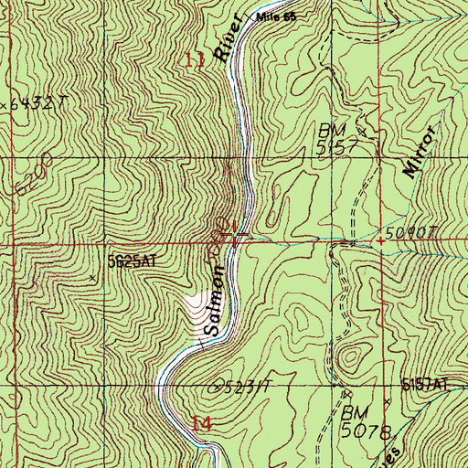 Topographic Map of Mirror Creek, ID