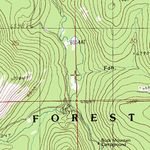 Topographic Map of Fan Creek, ID
