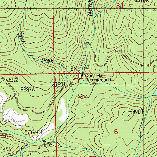Topographic Map of Deer Flat Campground, ID
