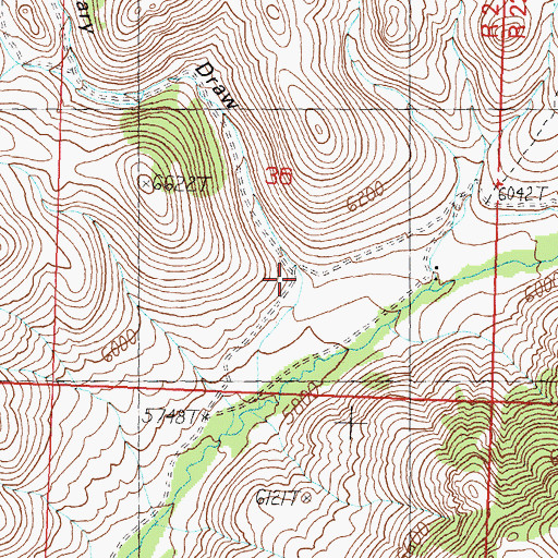 Topographic Map of Fred and Mary Draw, ID