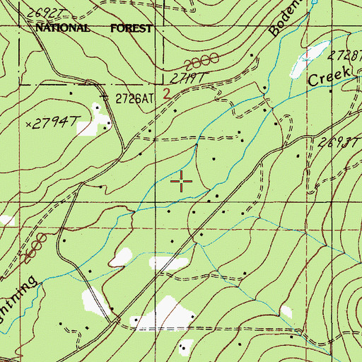 Topographic Map of Bodenstein Creek, ID
