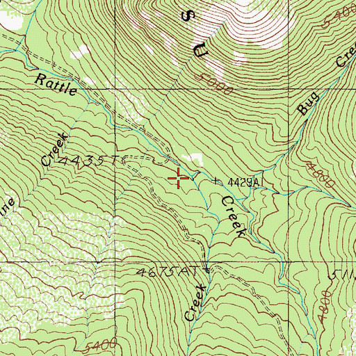 Topographic Map of Button Creek, ID