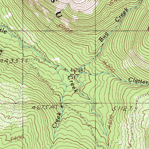 Topographic Map of Clatter Creek, ID