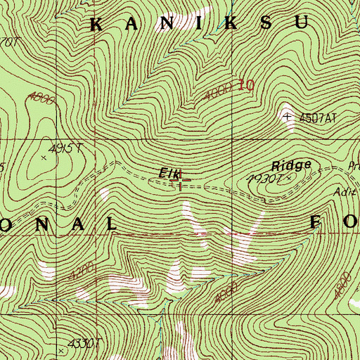 Topographic Map of Elk Ridge, ID