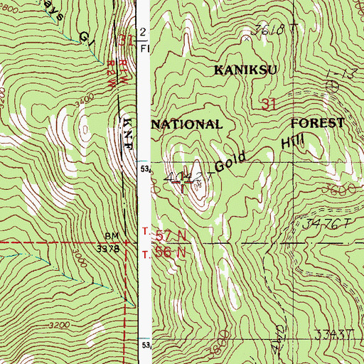 Topographic Map of Gold Hill, ID