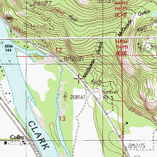 Topographic Map of McQuade Gulch, ID