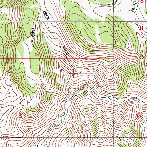 Topographic Map of Big I Grade, ID