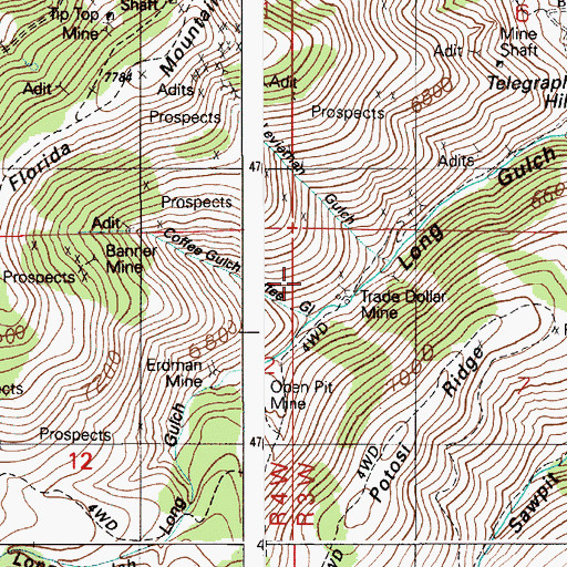 Topographic Map of Coffee Gulch, ID