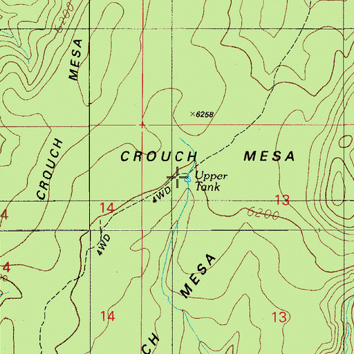 Topographic Map of Upper Tank, AZ