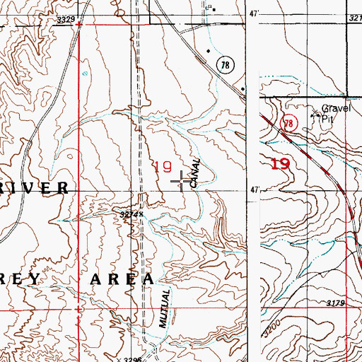 Topographic Map of Murphy Mutual Canal, ID