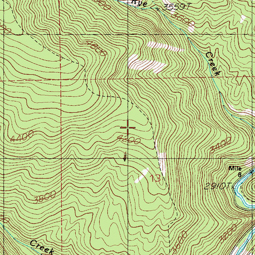 Topographic Map of Kyle Creek Trail, ID