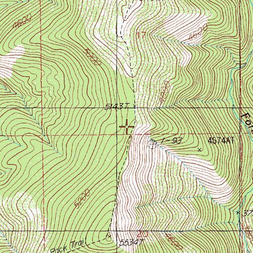 Topographic Map of Prince Peak Trail, ID