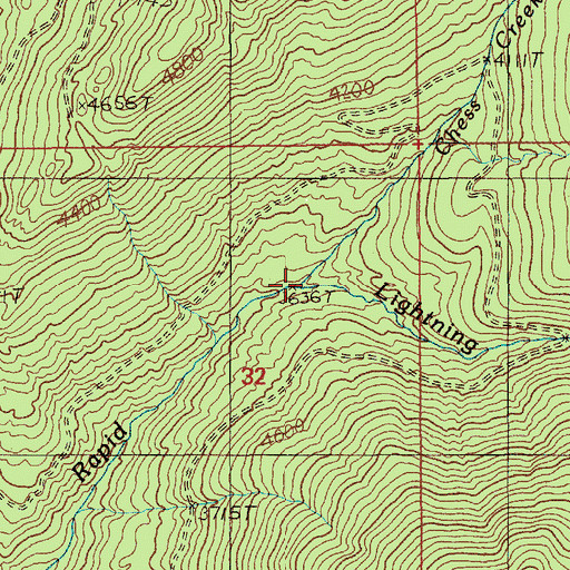 Topographic Map of Chess Creek, ID
