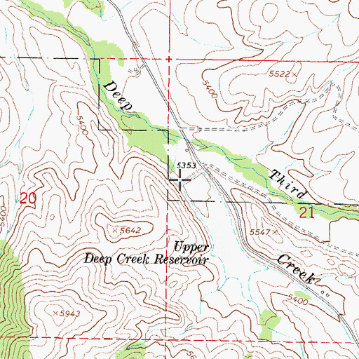 Topographic Map of Upper Deep Creek Dam, ID
